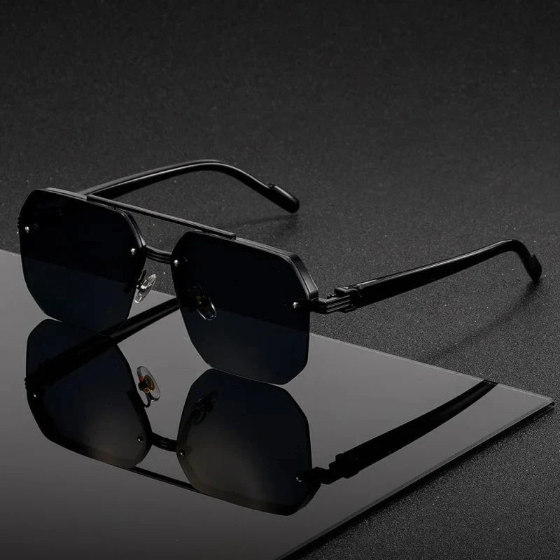 1 piece, stylish and retro, double-bridge frame sunglasses, unisex, suitable for gifting to relatives and friends, gatherings,