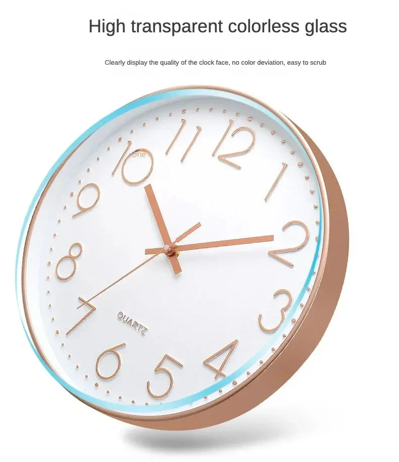 8 Inch Easy To Read Wall Clock Classic Elegant Modern Silent Quartz Clocks for Living Room Bedroom Office Study