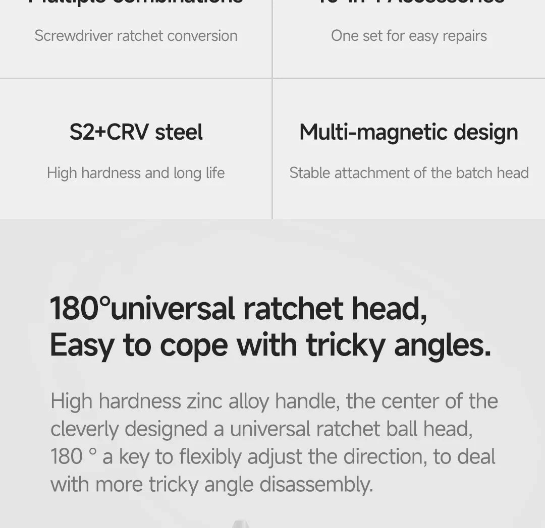 VMAN 40-in-1 Multi-Function Ratchet Screwdriver Kit with Magnetic Bits – Mini Repair Tool Set for PC, iPhone & Home Use