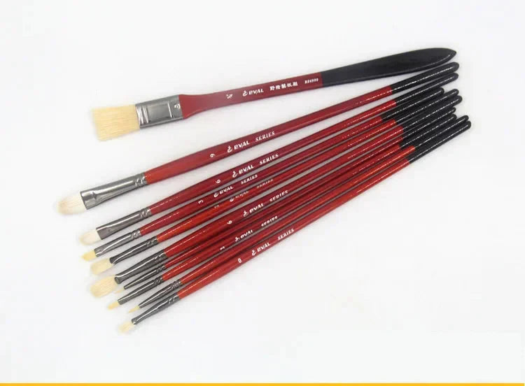 10 multi-functional artist paint brushes Bristle, wool, nylon hair Birch short rod acrylic oil painting gouache pens paint brush