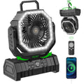 Camping Fan with LED Lantern, 20000mAh Auto-Oscillating Battery Operated Desk Fan with Remote&Hook, 8” Portable Fan