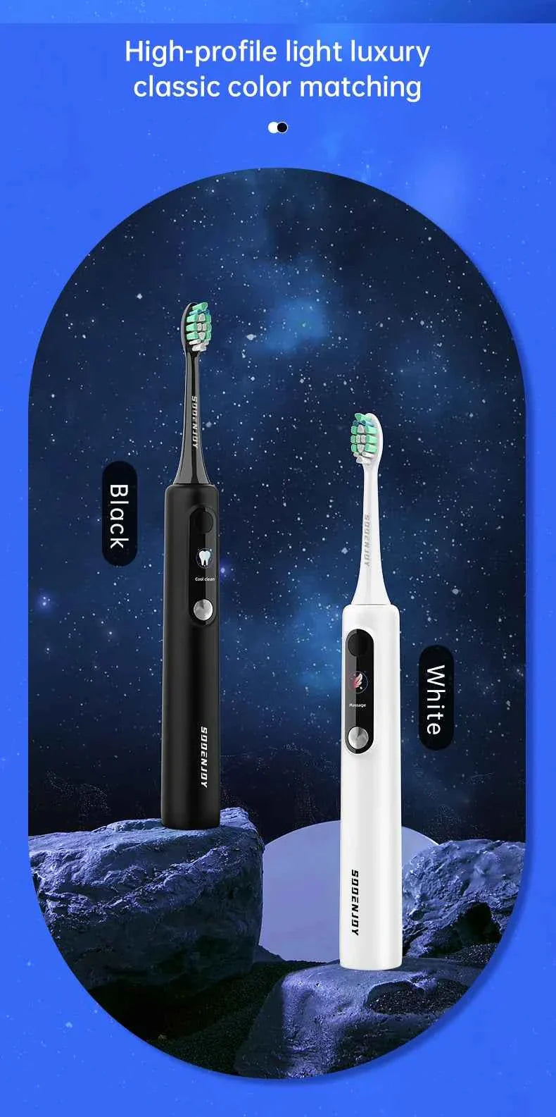 SOOENJOY Sonic Electric Toothbrush Smart LCD Screen Sonic Tooth Brush DIY Mode Automatic Cleaner Adult NB-1 Teethbursh