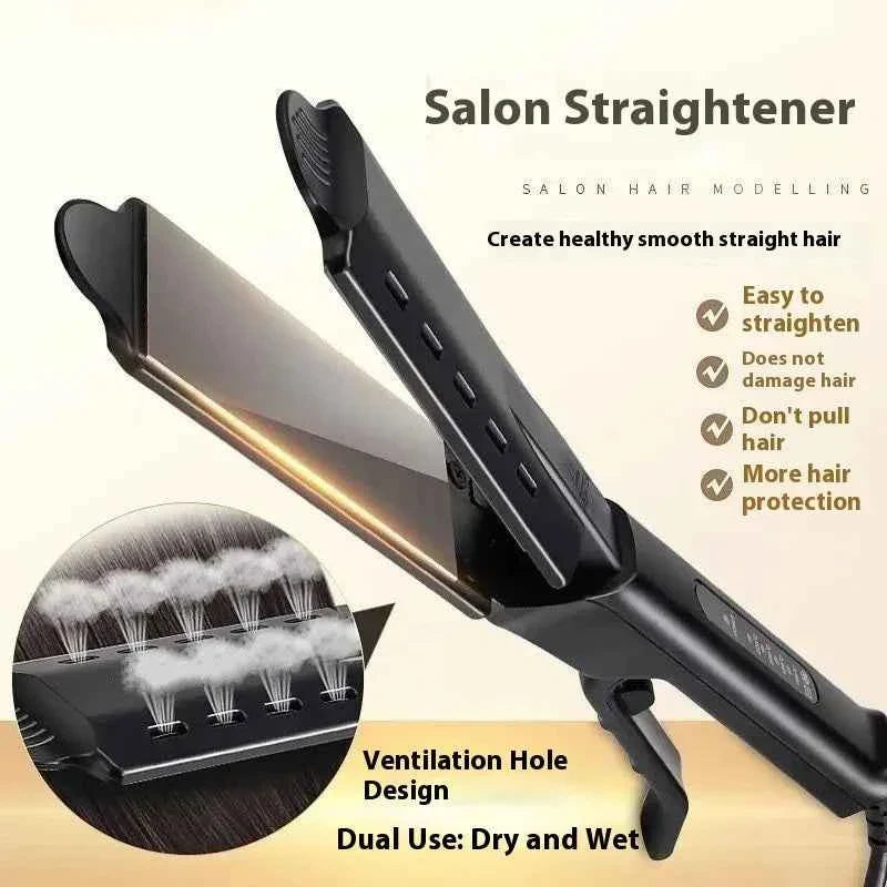 Dual Use Hair Straightener Curling Iron 4 Temperature Settings Portable Styling Tool for Straightening Curling Air Bangs