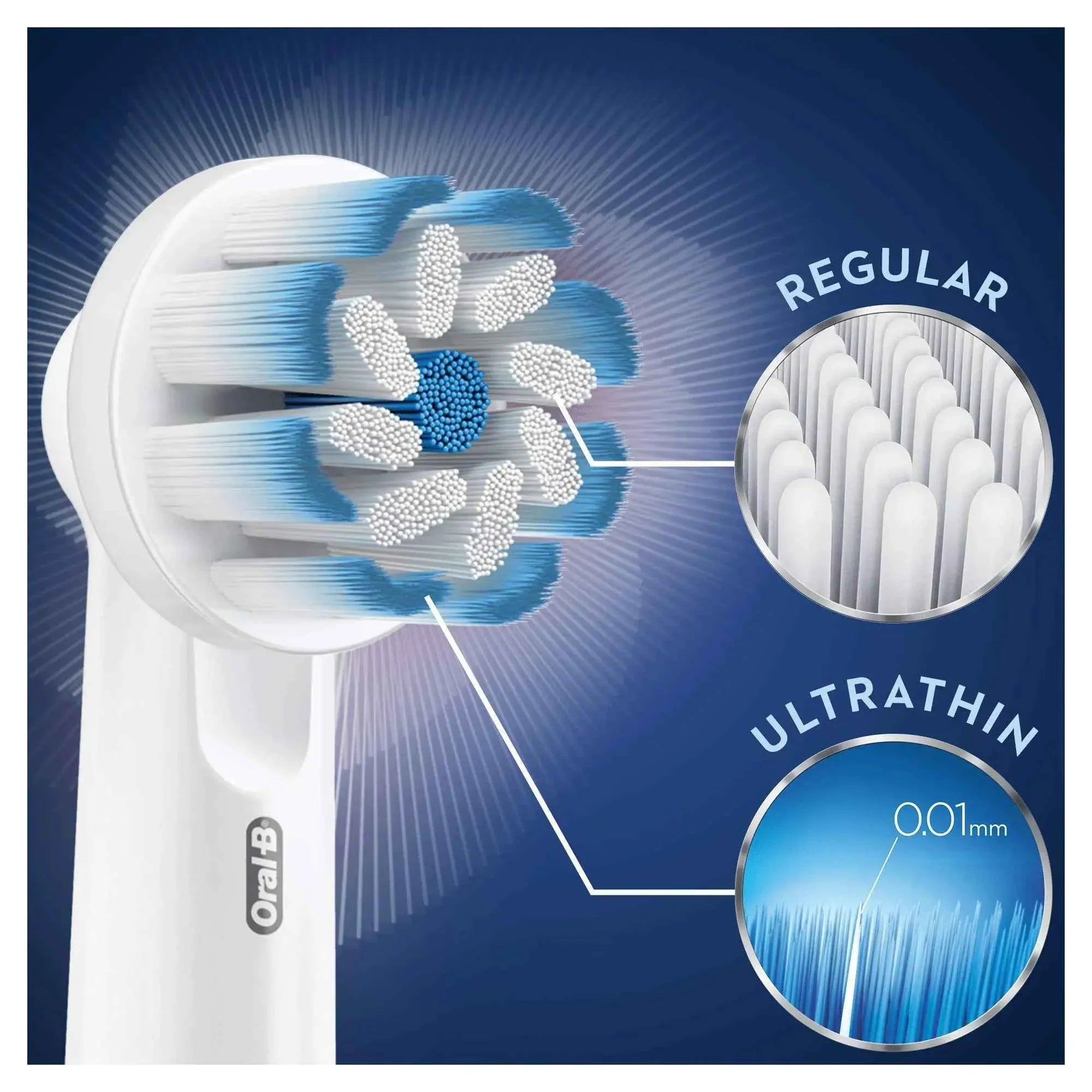Oral-B EB60 Sensi Ultrathin Replacement Electric Toothbrush Heads Clean and Care Sensitive Original Refill Tooth Brush for Adult