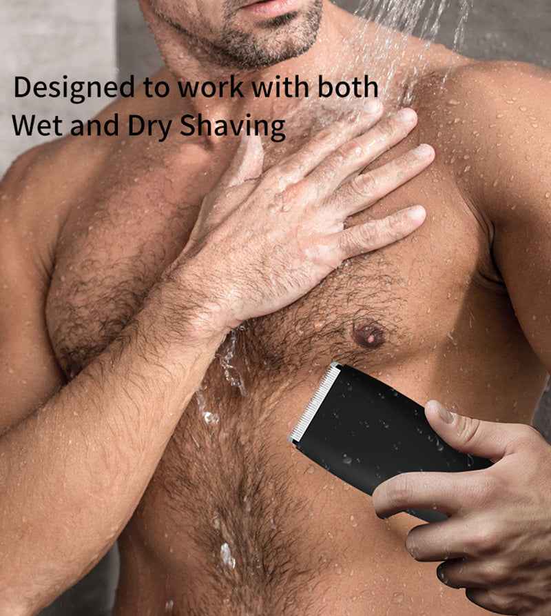 Professional Hair Clippers For Men Quiet Cordless Electric Groin & Pubic Body Hair Trimmer Wet/Dry Groomer Clippers Shaver Razor