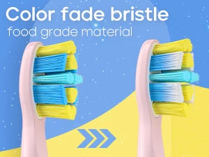 Children Electric Toothbrush with 8 Replacement Heads DIY Stickers 5 Cleaning Modes Blue Pink Yellow 3 Colors Soft Bristles