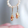 Cute and Exquisite Rabbit Jewelry Sets New in Fun Matte Ancient Gold Craft Earrings for Women Ring Necklace Gifts to Girlfriend