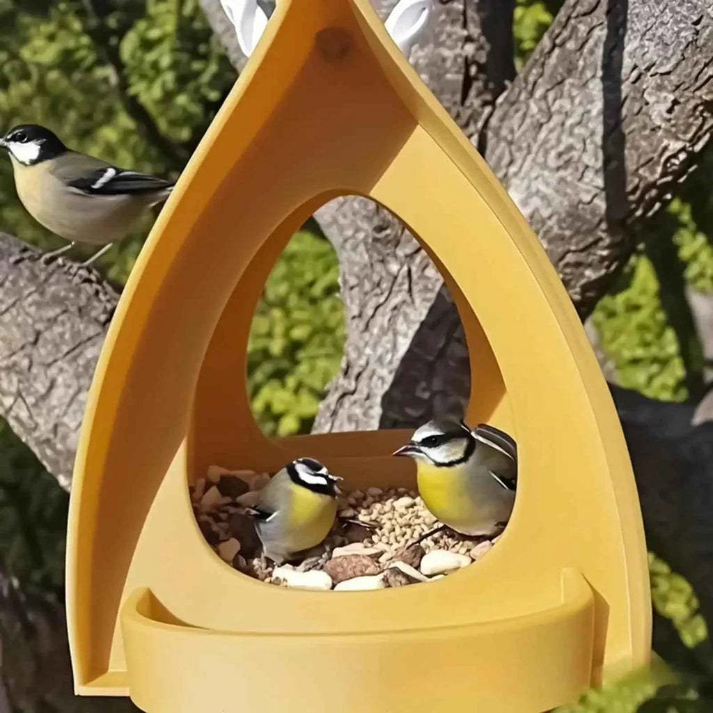 House Bird Feeder Open Design Station Hut Shape Hangable Mounted Small Hummingbird Feeder for Outside Garden Winter Balcony