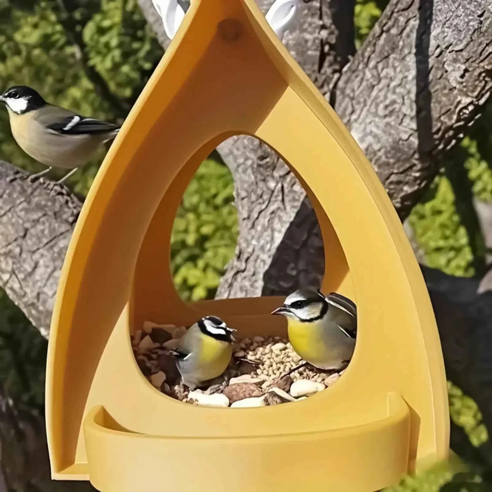 House Bird Feeder Open Design Station Hut Shape Hangable Mounted Small Hummingbird Feeder for Outside Garden Winter Balcony