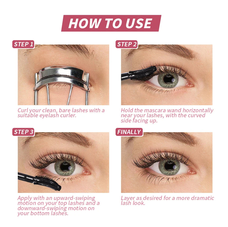 Black Waterproof Mascara Lengthening Eyelash Extension Eye Lashes Brush Beauty Curling Mascara Korean Cosmetics Long-wearing