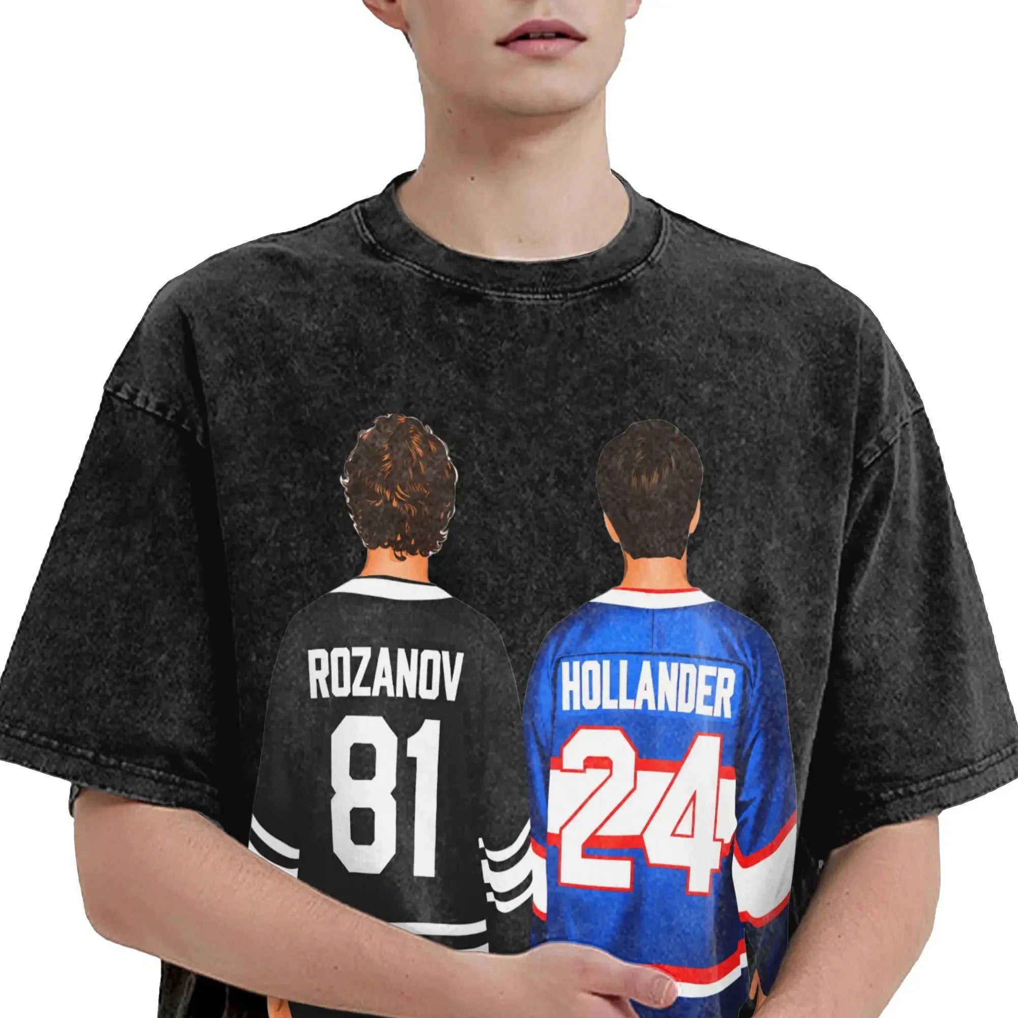 Mens T-Shirt Heated Rivalry Shane Hollander Washed T Shirts Hip Hop  Summer Tees Y2K Basic Loose Casual Tops Gift Idea