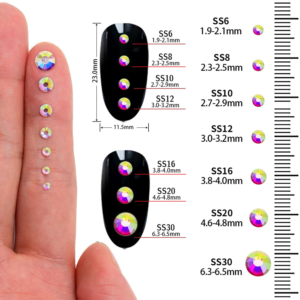 SS6-SS30 Mocha-Color Glass Flatback Non-Hotfix Rhinestone
