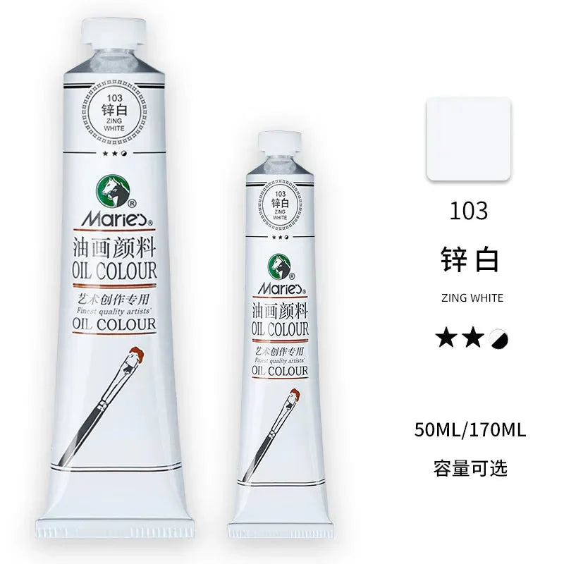 Marie's Oil Paint 170ML Oil Painting Art Creation Pigment Large Oil Paint Paint Single Commonly Used 24 Colors