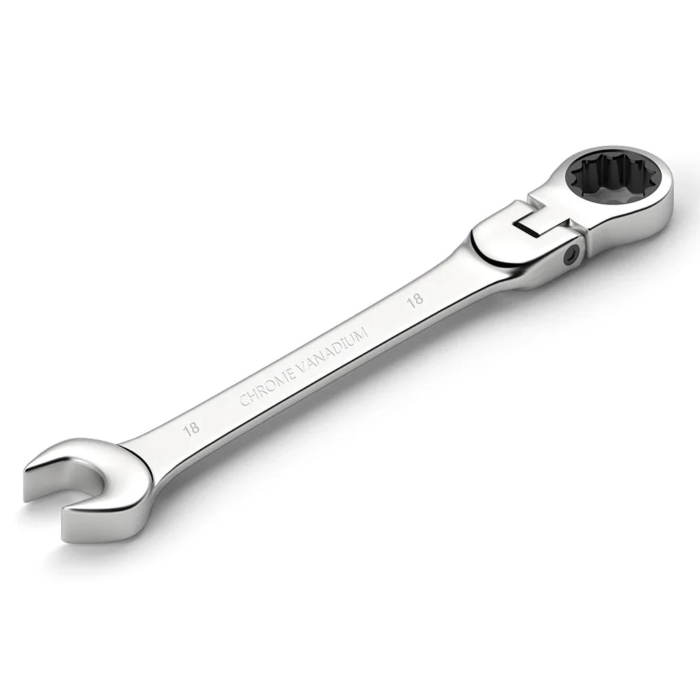 Ratcheting Combination Wrench Set, 6-22mm Metric Flex Head Ratcheting Wrench, Chrome Vanadium Steel Spanner with Bag