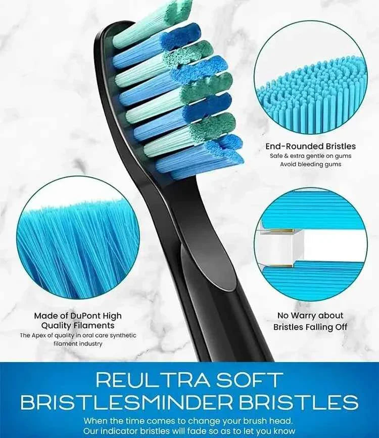 Premium Replacement Brush Heads - Compatible with Fairywill/Seago FW-507/508/515/551/917/959 - Dupont Bristles 5-10Pcs