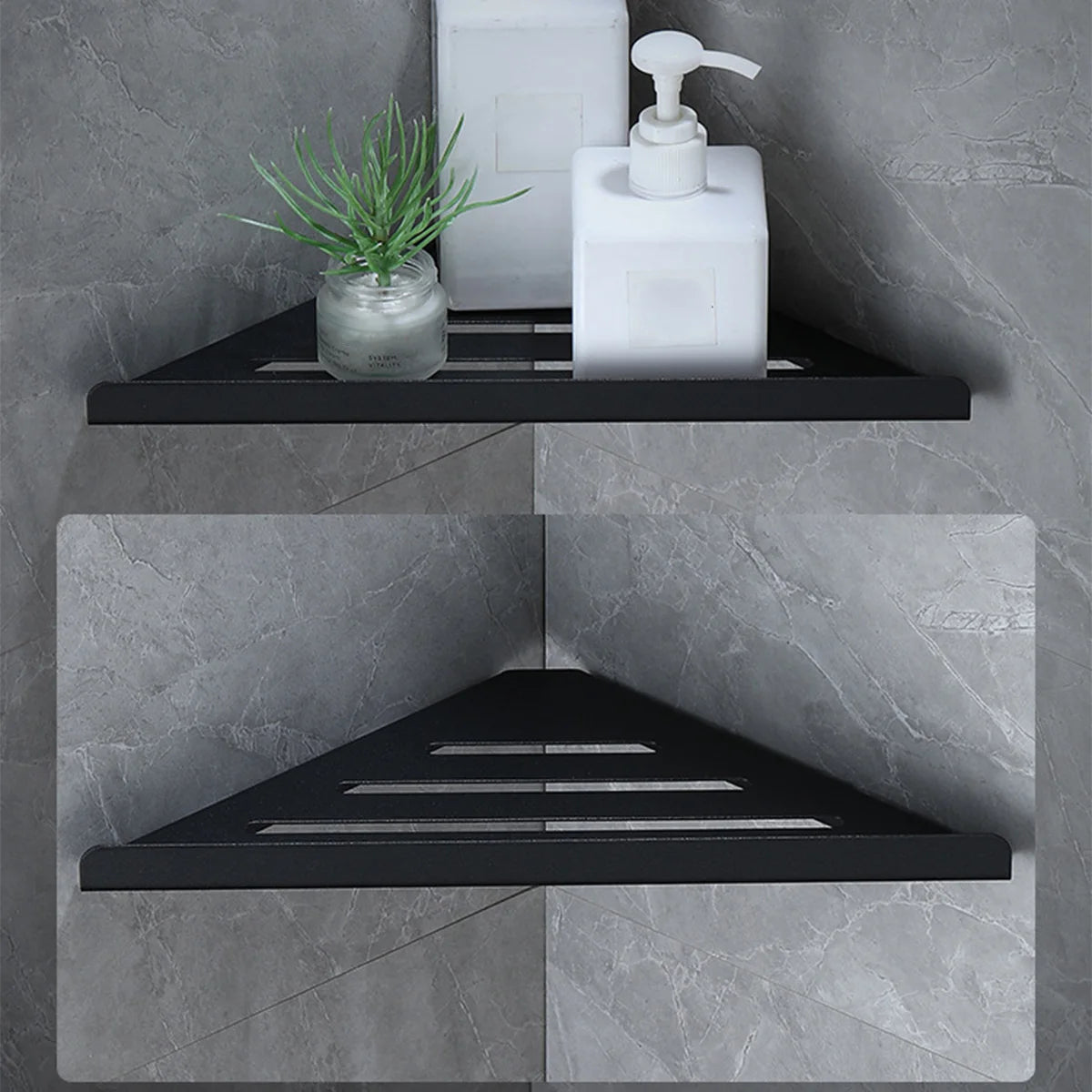 Bathroom Shelf Corner Shower Shelf No Drilling 304 Stainless Steel Corner Organizer Storage Heavy-Duty Hollow Shampoo Rack
