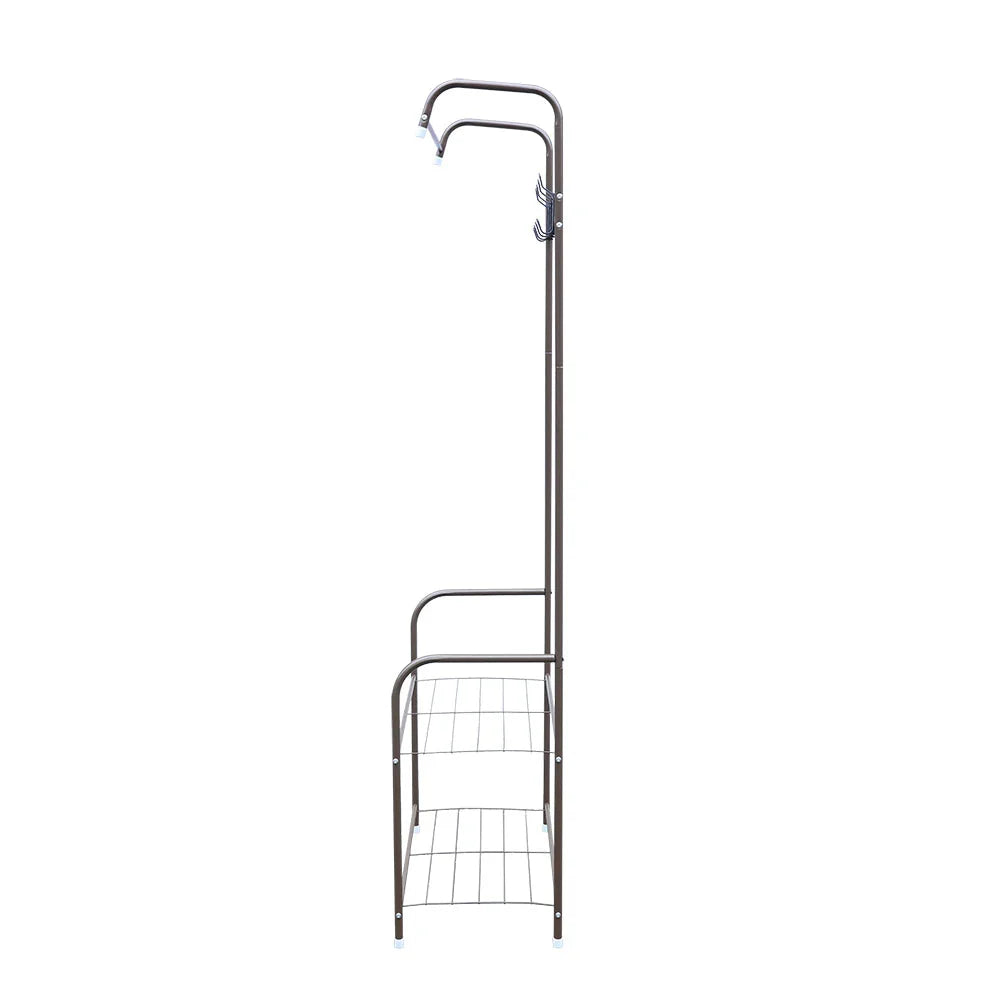 Independent Hanger Brown Metal Shoe Hanger 4 Hooks Clothes Rack Clothes Hangers Coat Hanger Stand Wardrobe Stand