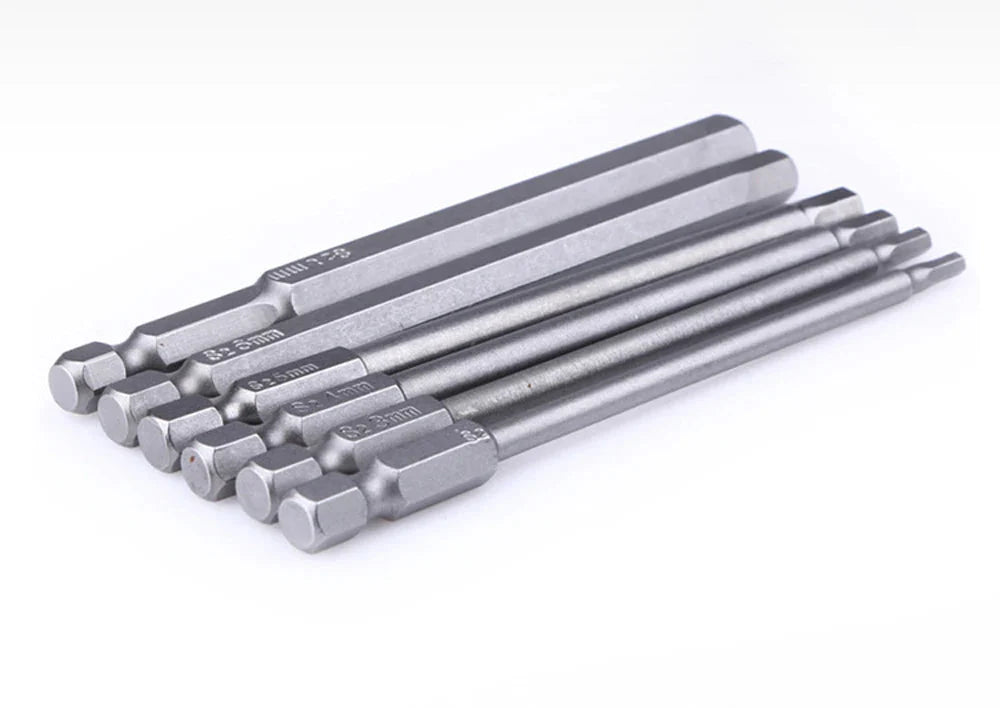 8pcs 100mm Hex Head Allen Wrench Drill Bits Set SAE Metric Allen Electric Hexagonal Bit Screwdriver Socket Bit Power Tool Parts