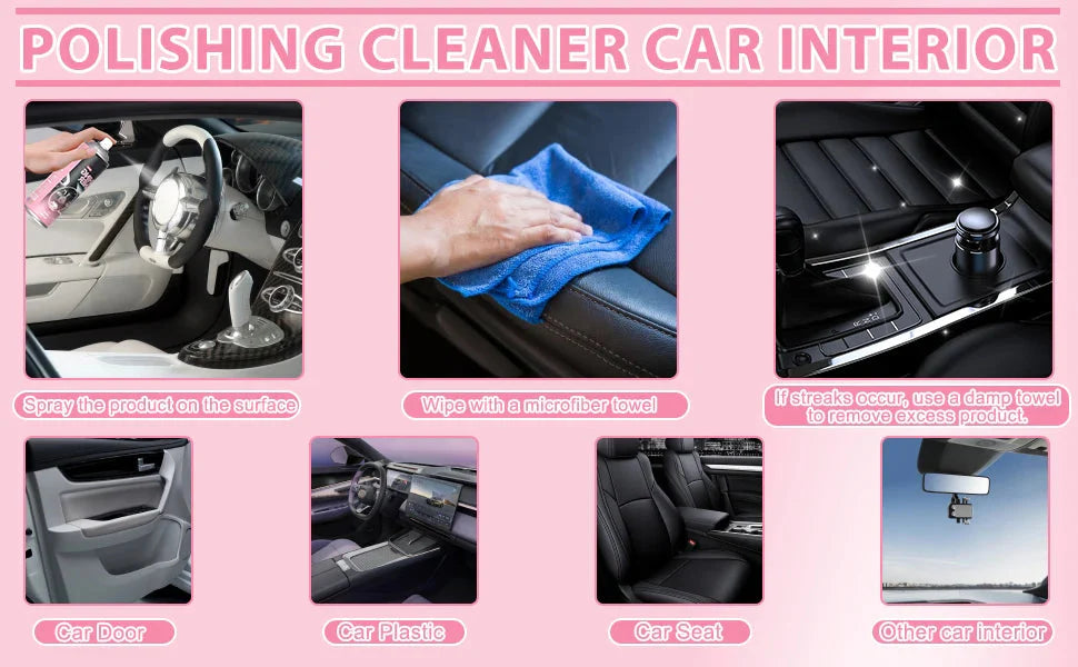 Car Interior Cleaner, Vehicle Interior Polish, 100ml Car Interior Cleaner, Interior Detailer Spray, Total Car Interior Cleaner