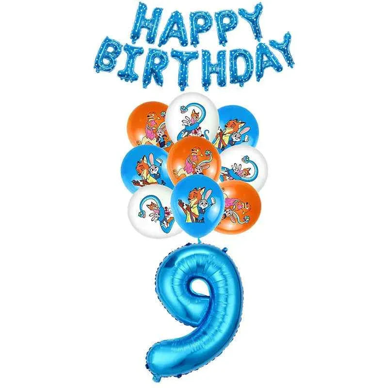 Zootopia Theme Party Supplies Nick Judy Birthday Decoration Balloon Set Tableware Kit Banner Plates Gifts Bags Keychains Sticker