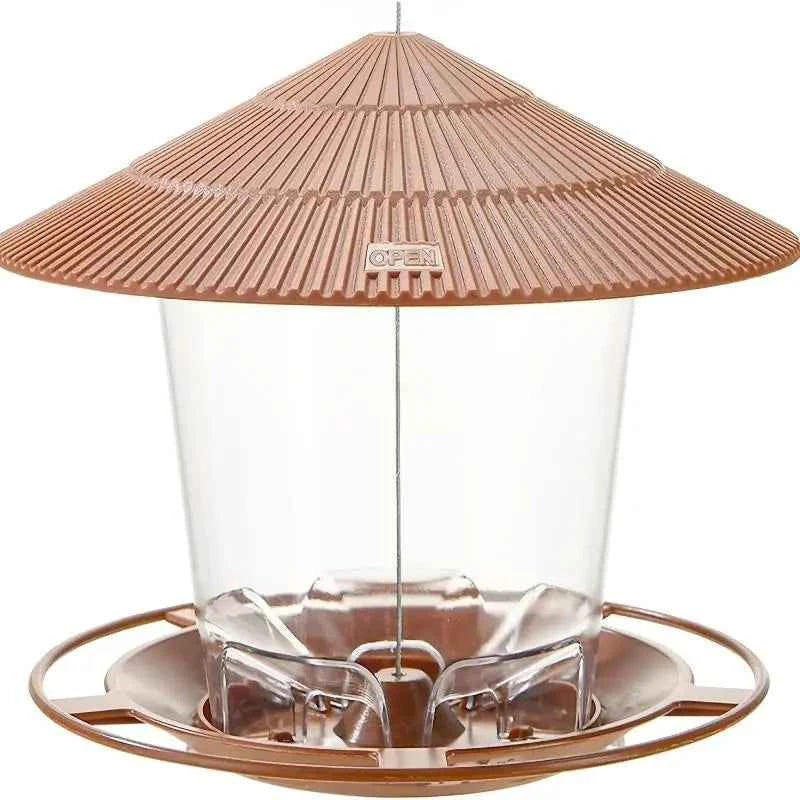 Bird Feeder Automatic Hanging Outdoor Garden Gazebo  Bird Feeding Container With Hang Rope House Decor Pet Supplies