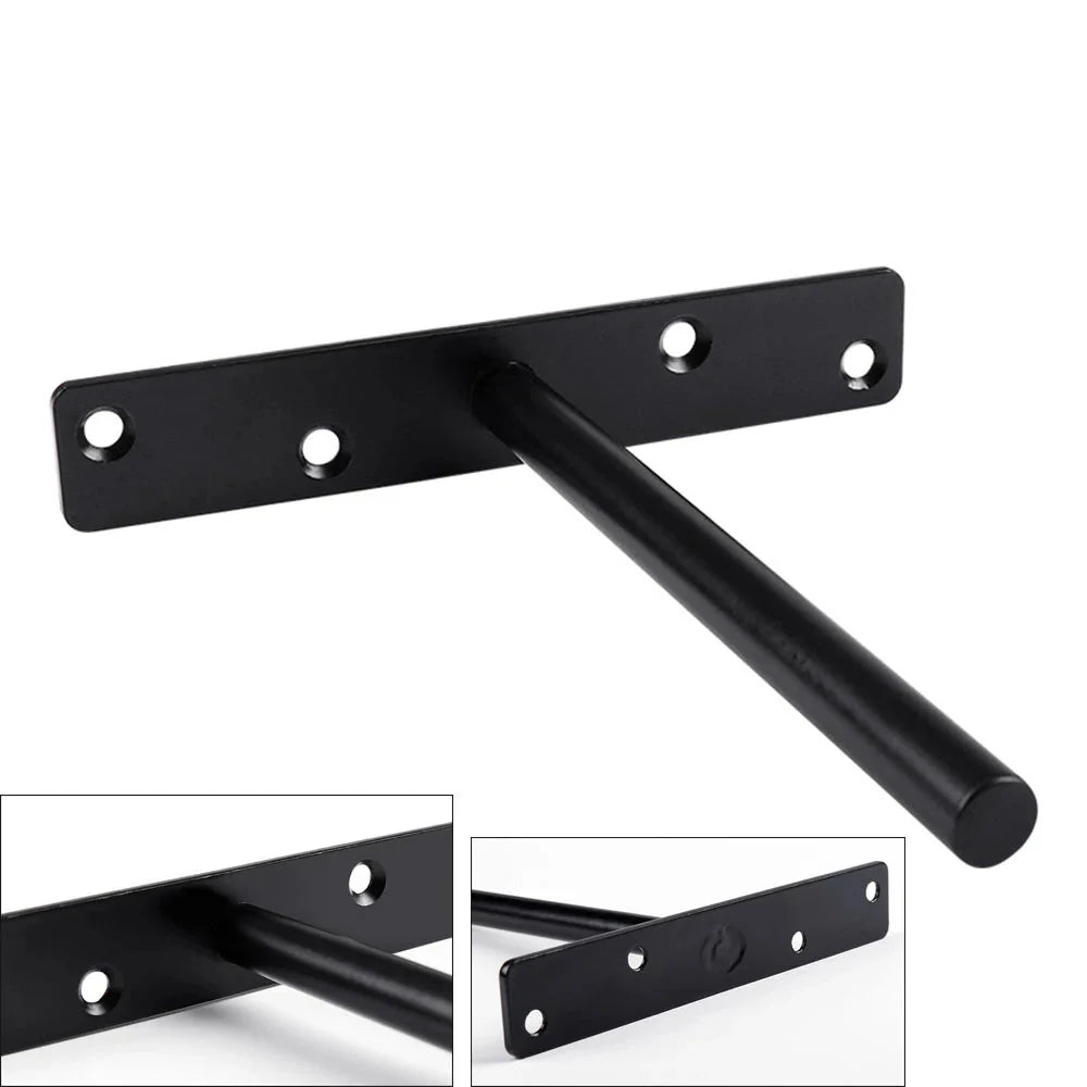 T Shape Concealed Shelf Brackets Floating  Wall Shelf Supports Screw Mounting Plate Multi sizes Metal Brackets