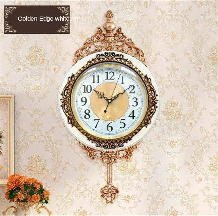 Large Luxury Gold Wall Clock Living Room Silent Creative Swing Wall watches Bedroom Quartz Clocks Wall Home Decor