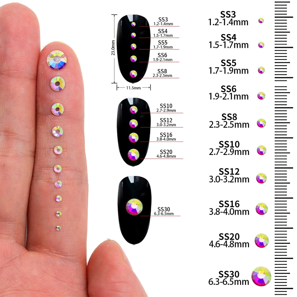 SS3-SS30 Red Series Non-Hotfix Glass Flat-Back  Rhinestones