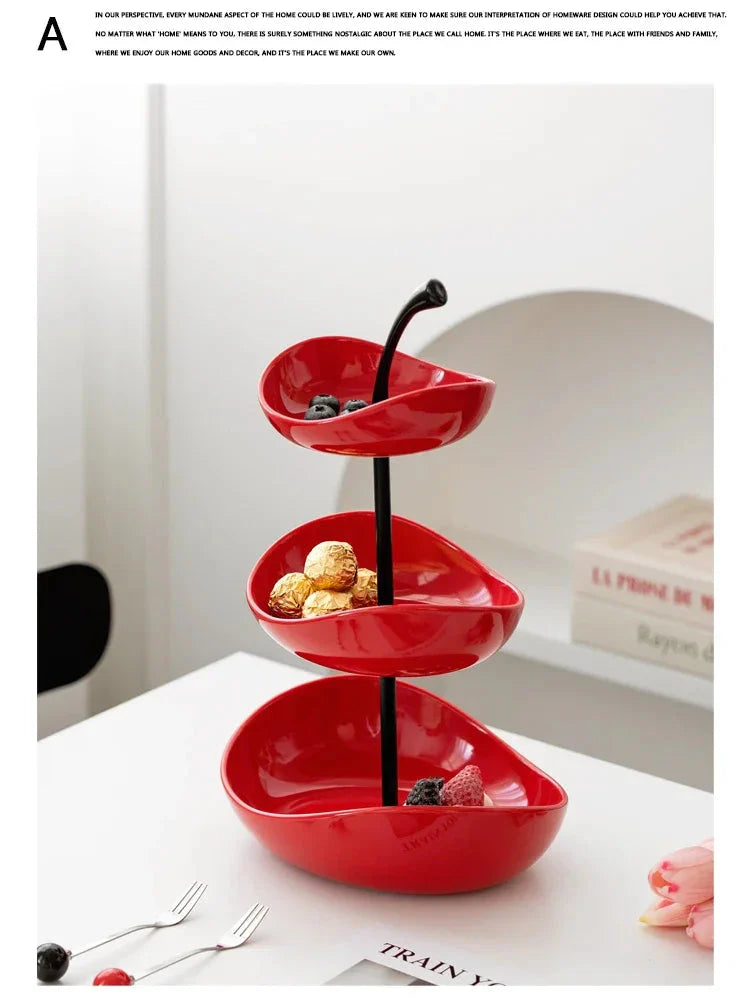 Fruit Plate Home Living Room Coffee Table Ornaments Candy Dish Placed Snack Tray Multi-layer High-grade Fruit Plate