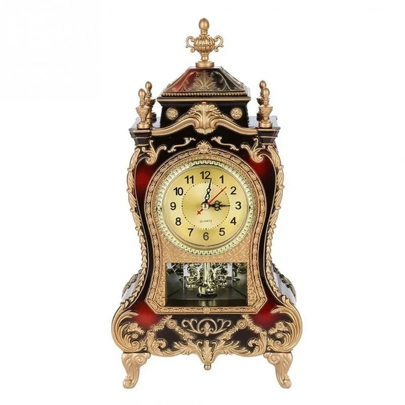 Desk Alarm Clock Vintage Clock Classical Royalty Sitting Room Desk Imperial Furnishing Creative Sit Pendulum Clock