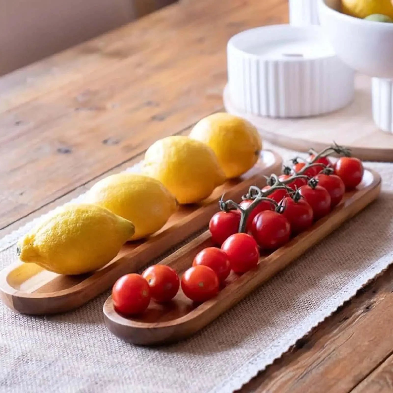 Wooden Platters Long Tray Walnut Bowl/tray Dessert Plate Snack Dried Fruit Plate Oval Tea Tray Fruit Snacks Food Storage Tray