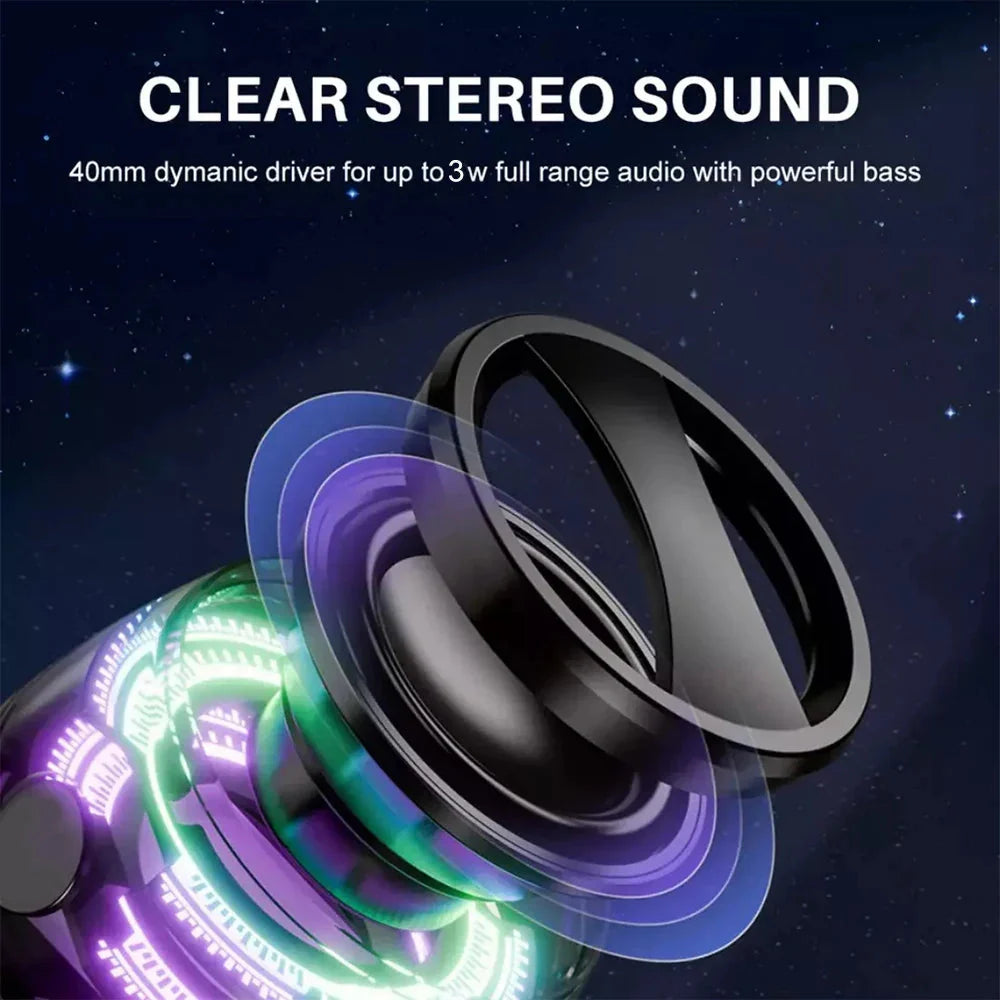Magnetic Portable Bluetooth Speaker Mini Sound Box HiFi Stereo Soundbar Wireless Loudspeaker with LED Color Light Phone Holder