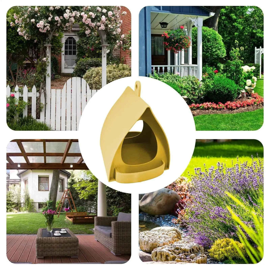 House Bird Feeder Open Design Station Hut Shape Hangable Mounted Small Hummingbird Feeder for Outside Garden Winter Balcony