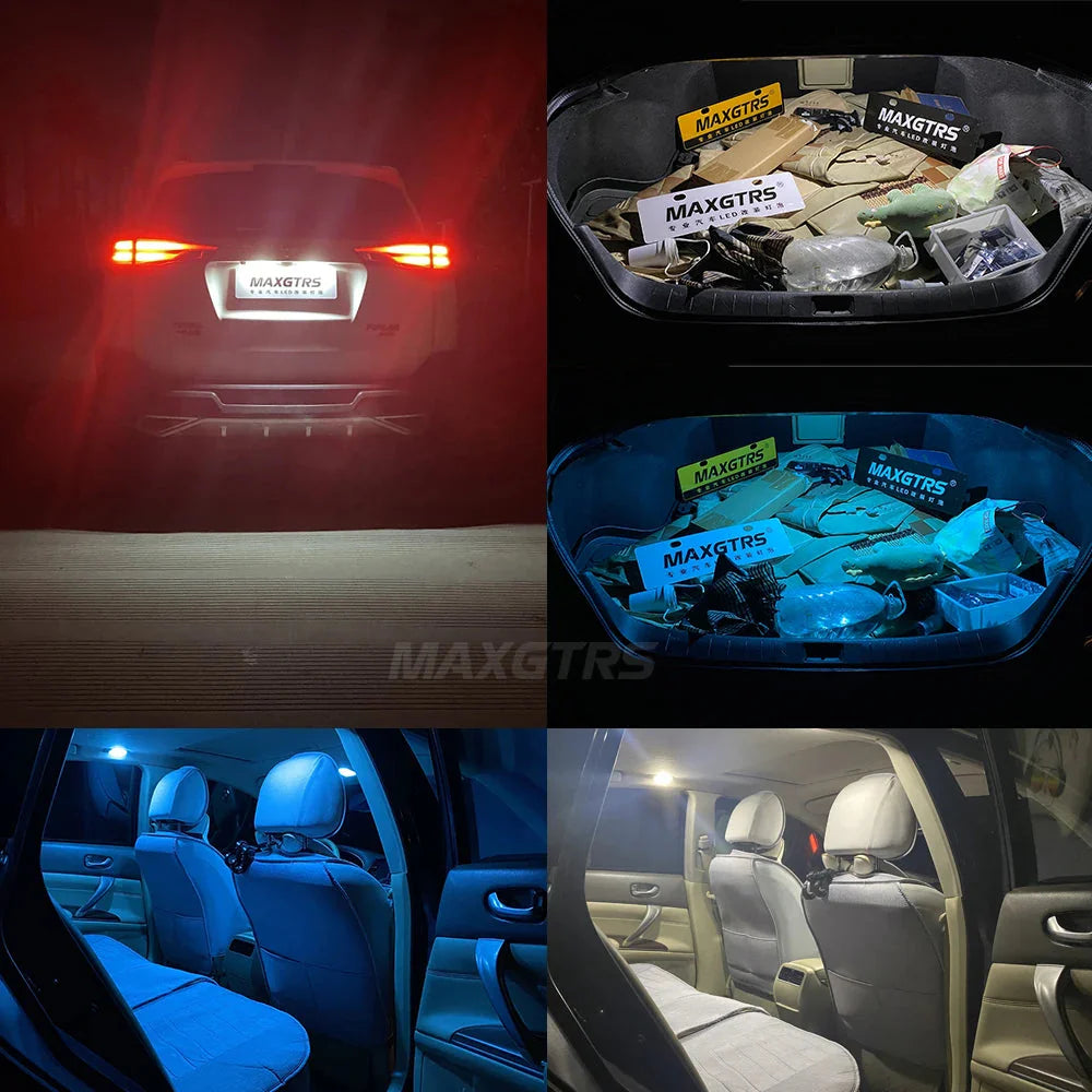 5Pcs MAXGTRS LED C5W C10W 39mm 41mm 42mm LED Festoon Canbus Error Free 6500K White Car Interior Light Reading Dome Trunk Lamp 12