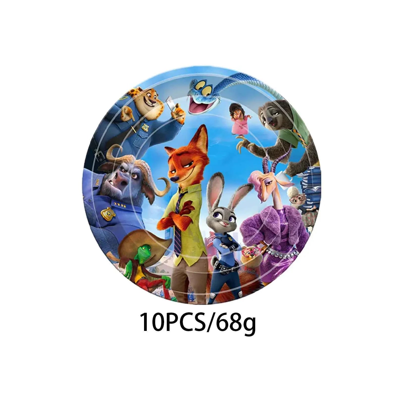 Zootopia Theme Party Supplies Nick Judy Birthday Decoration Balloon Set Tableware Kit Banner Plates Gifts Bags Keychains Sticker