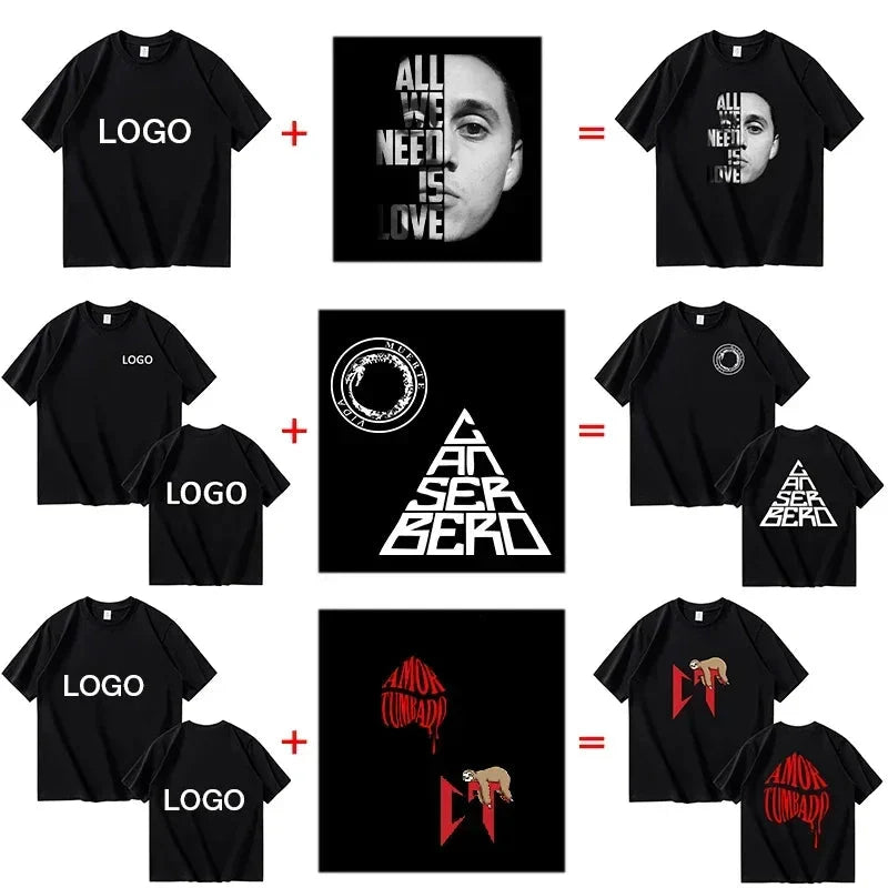 Customized 100% Cotton Printed T-shirts Men Fashion Short Sleeve O-neck Tshirt Women Personality Streetwear Tee Tops Camiseta