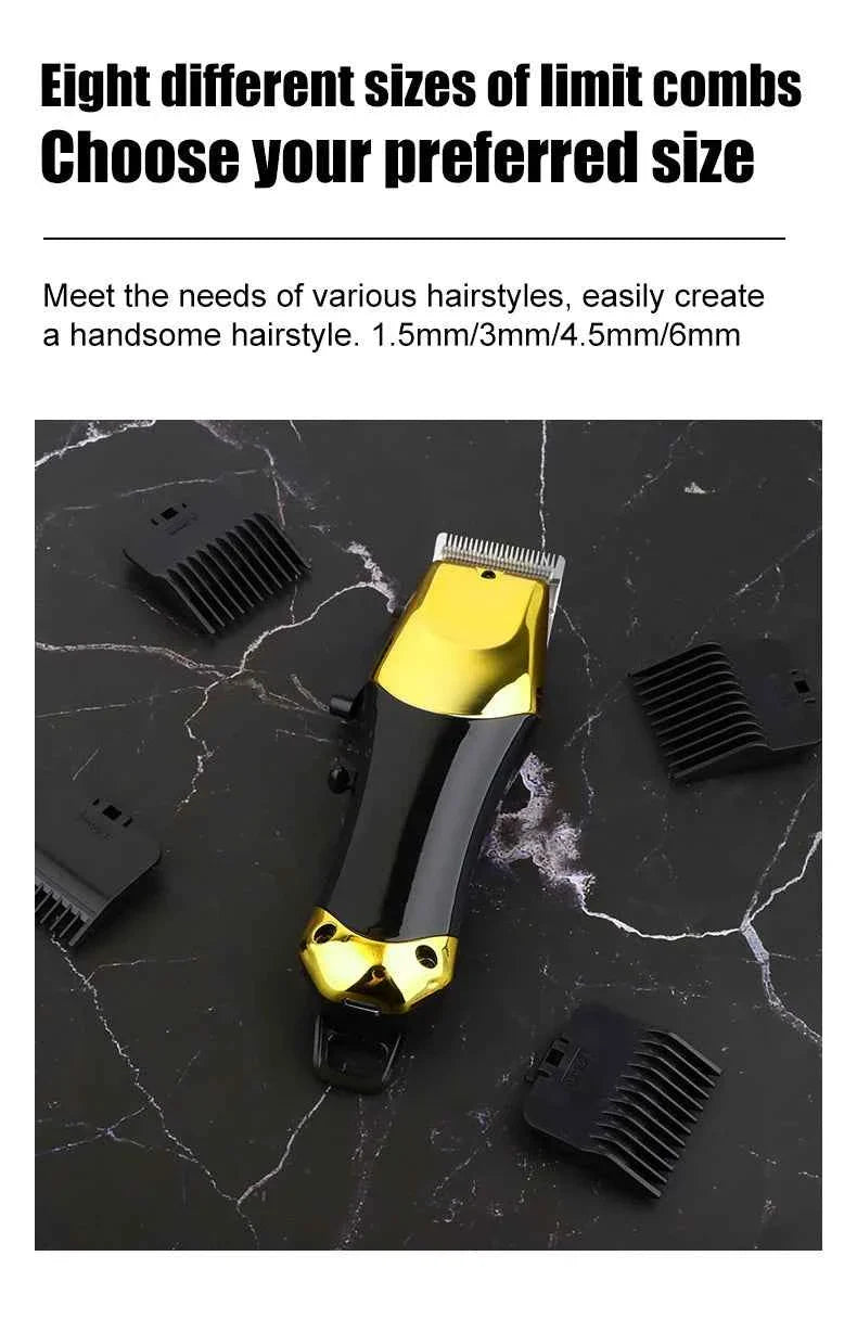 USB Rechargeable Hair Clippers for Men, Three-piece Set with Oil Head and Electric Trimmers, Ideal for Home Use