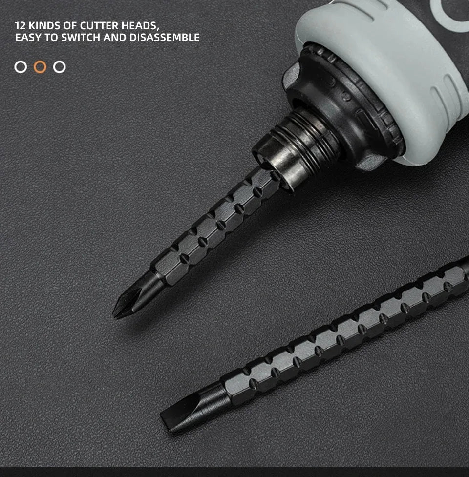 Mini Ratchet Precision Screwdriver Magnetic 13 In 1 Telescopic Labor-Saving Hand Tool Phillips Slotted Dual-purpose Head