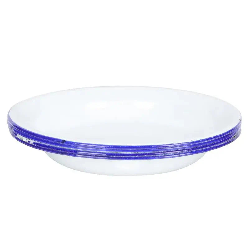 4 Pcs Serving Enamel Dish Set White Platters Enamelware Dishes Vegetarian Diet Dinner Plates