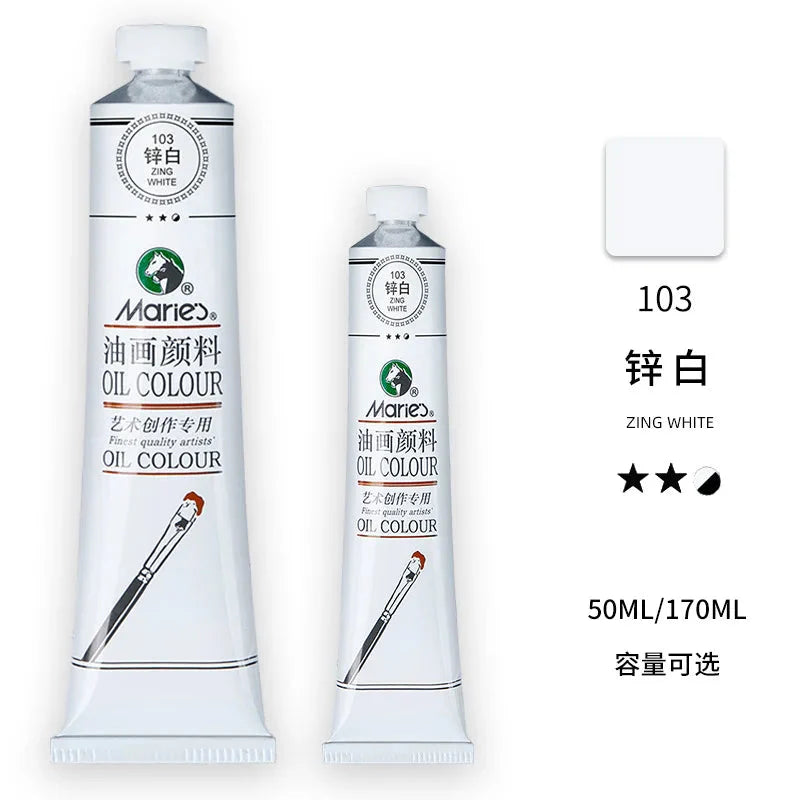 Maries Oil Paint 50ML Oil Painting Art Creation Pigment Large Oil Paint Paint Single Commonly Used 24 Colors