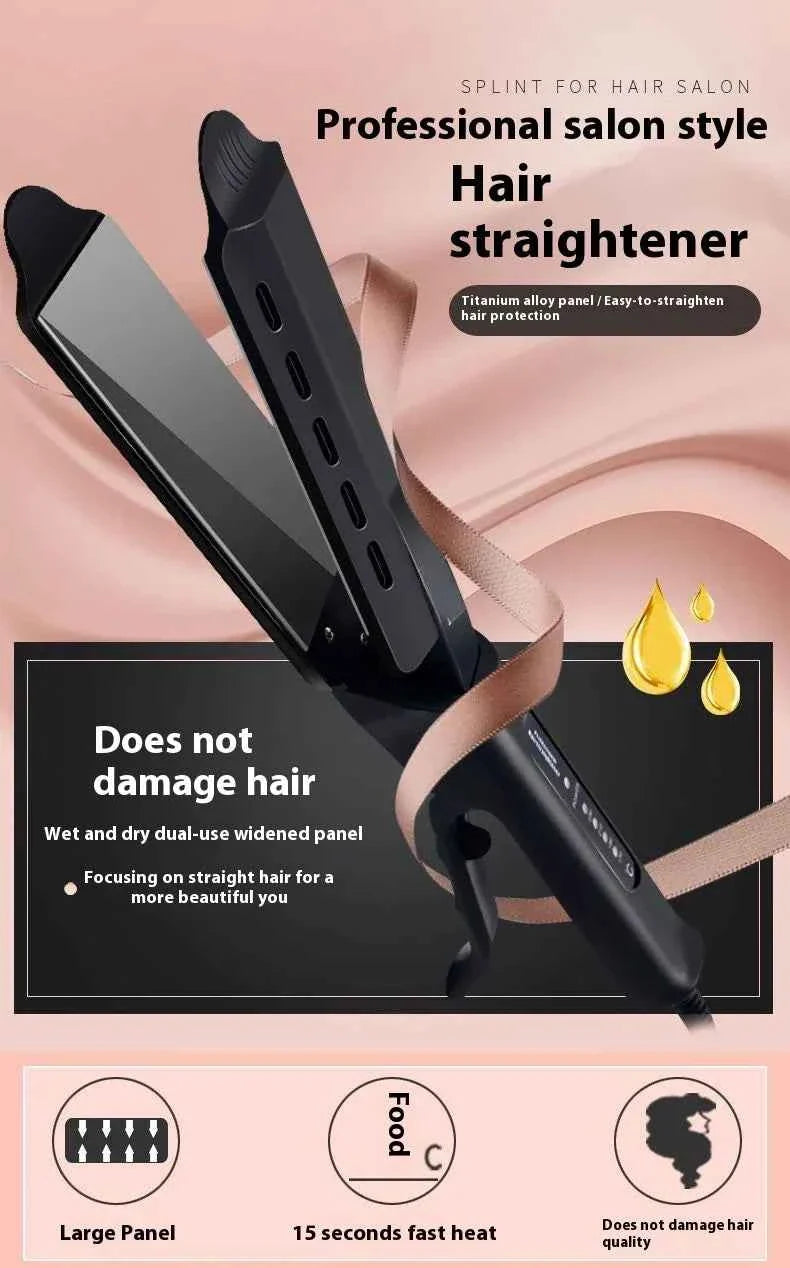 Dual Use Hair Straightener Curling Iron 4 Temperature Settings Portable Styling Tool for Straightening Curling Air Bangs