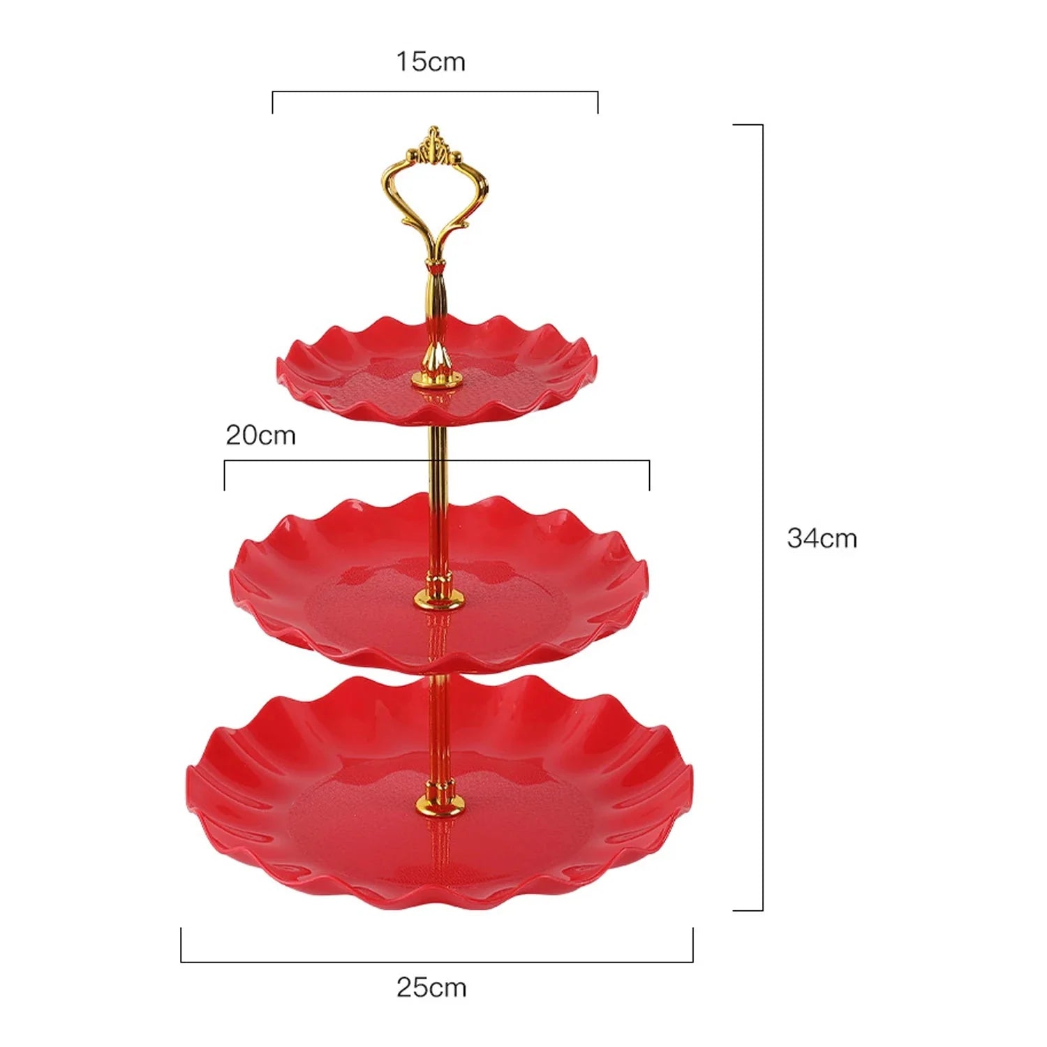 Plastic Dessert Display Table Wavy European And American Style Buffet Tea Break Cake Dessert Service Tray Fruit Plate Display