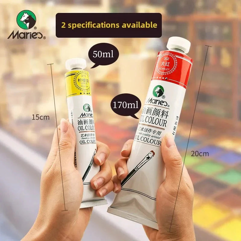 Marie's Oil Paint 170ML Oil Painting Art Creation Pigment Large Oil Paint Paint Single Commonly Used 24 Colors