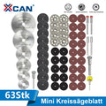 XCAN 63pcs Cutting Wheel Set Mini HSS Saw Blade,Diamond Saw Blade,Metal Cut off Disc  Drill 1/8" Mandrel for Dremel Rotary Tool