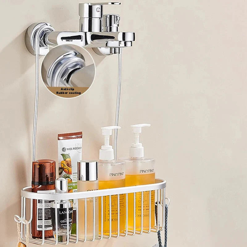 Aluminium Bathroom Shelf Without Drilling Shower Shelf Shelves Shampoo Holder Basket Storage Organizer Bathroom Accessories