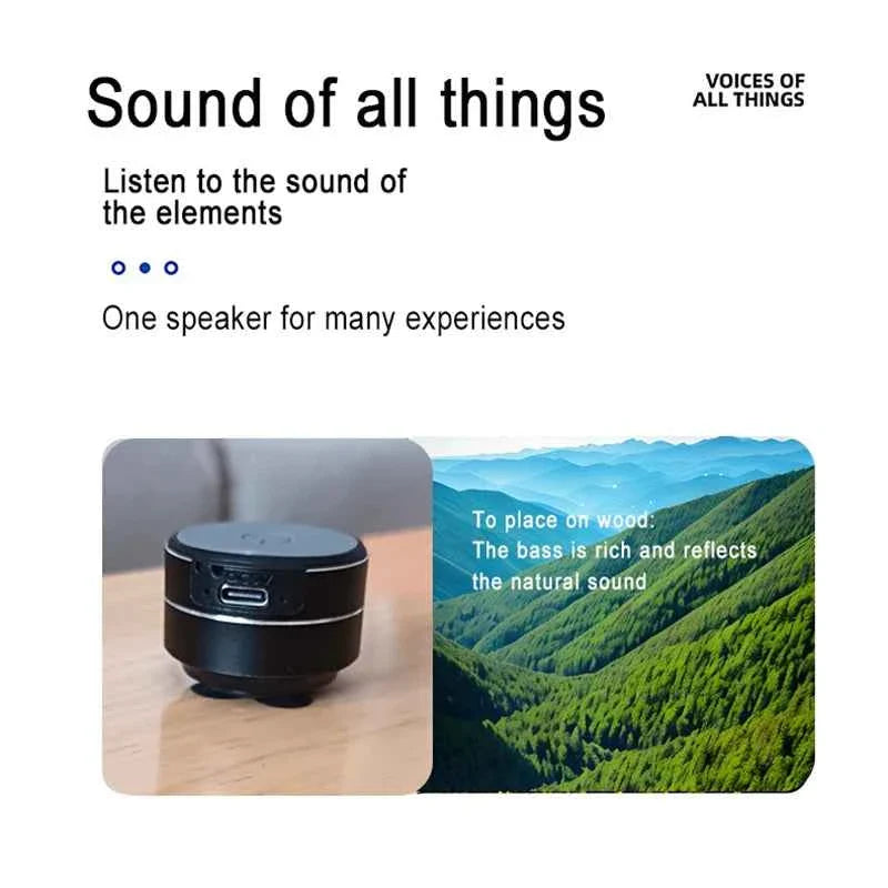 Bone conduction wireless speaker - sucker mount, TWS hi-fi sound enhanced bass, wearable loop, resonance features dynamic audio
