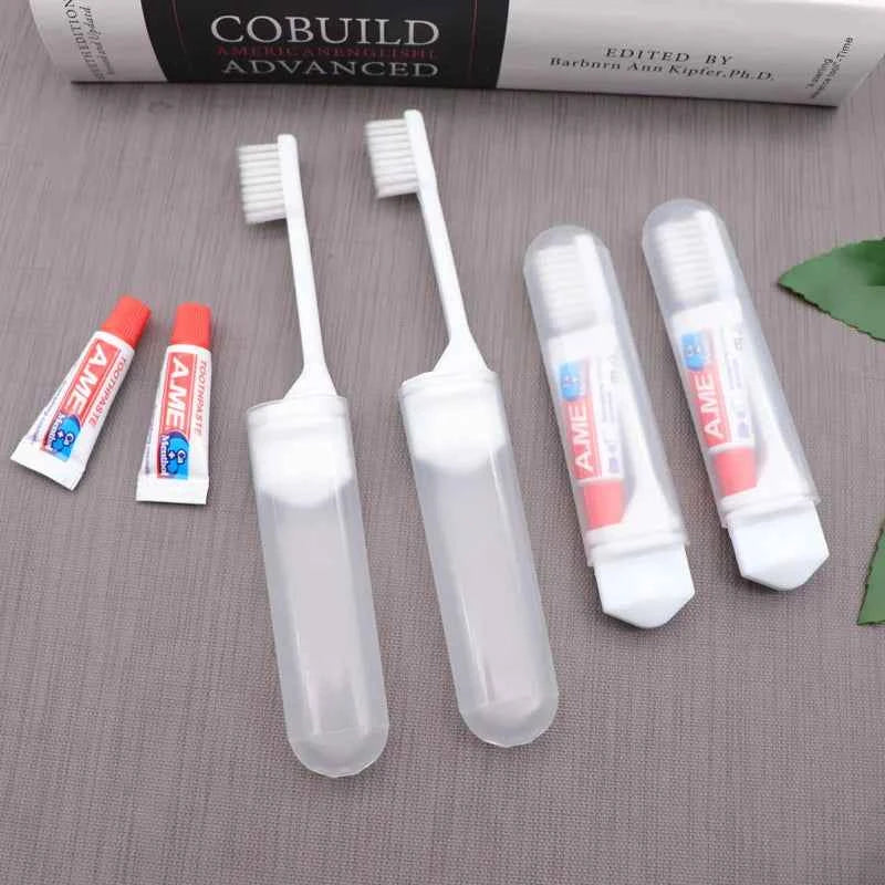 1/5 PC Portable Mini Travel Toothbrush Toothpaste Set Adult Outgoing Camp Disposable Toothbrush Carry-on Deep Cleaning Oral Care