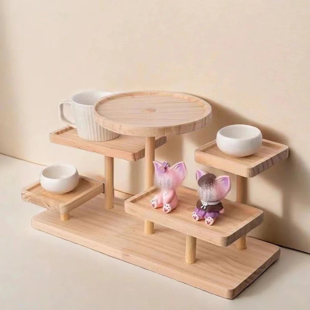 Wooden Standing Shelves Stacked Display Shelves Jewellery Eyeglasses File Organiser For Jewellery Succulents Home Decoration