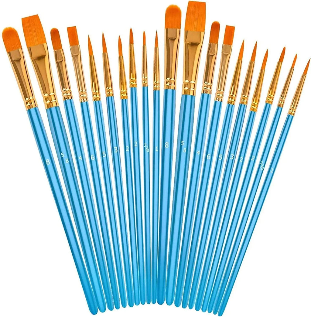 Acrylic Paint Brushes Set, 20Pcs Round Pointed Tip Artist Paintbrushes Body Face Nail Miniature Detailing Drawing Art Supplies
