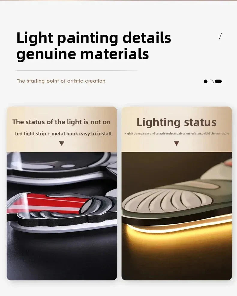 20in LED Light Wall Clock Dining Room Living Moon The Earth Modelling Silent Movement Bedroom Clock Wall Decoration Home Gifts